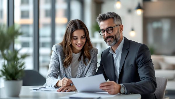 man-woman-are-looking-document-that-says-you-re-going-be-job man-woman-are-looking-document-that-says-you-re-going-be-job